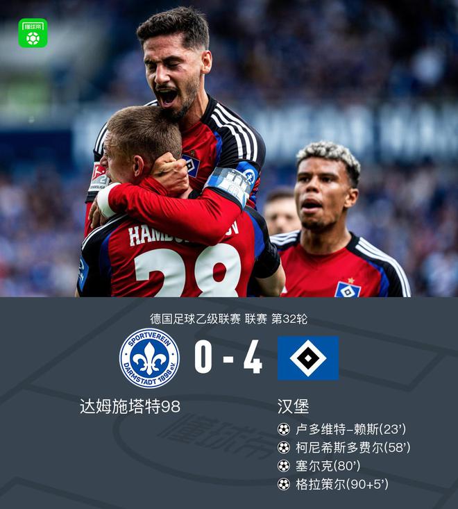 漢堡大勝，晉級德甲！塞爾克功不可沒。